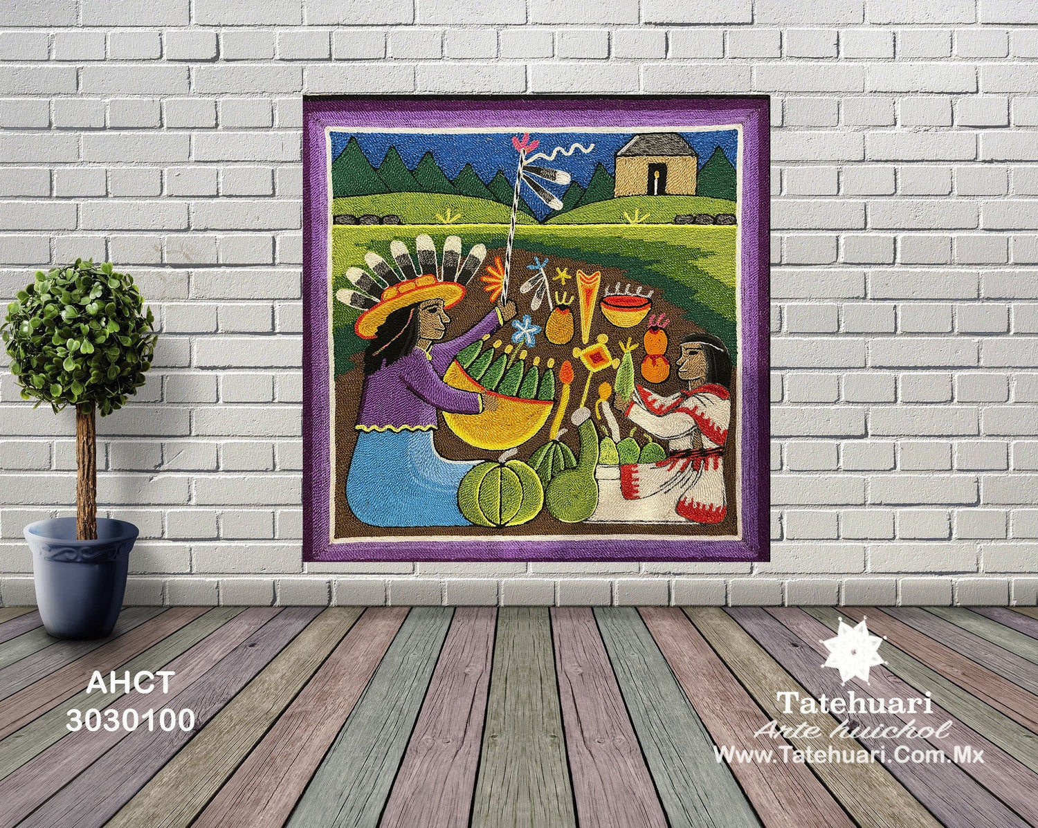 Cuadro de Estambre 3030100 - TATEHUARI, arte huichol