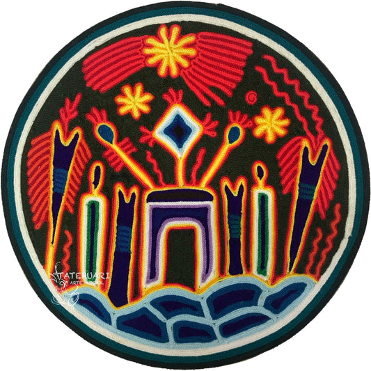 Cuadro de Estambre 303031 - TATEHUARI, arte huichol