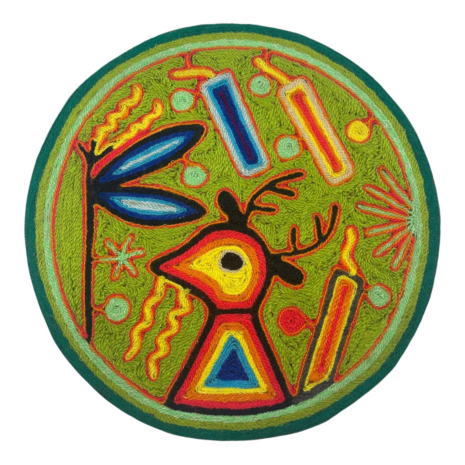 Cuadro 20 cms redondo CUADEST25 - TATEHUARI, arte huichol