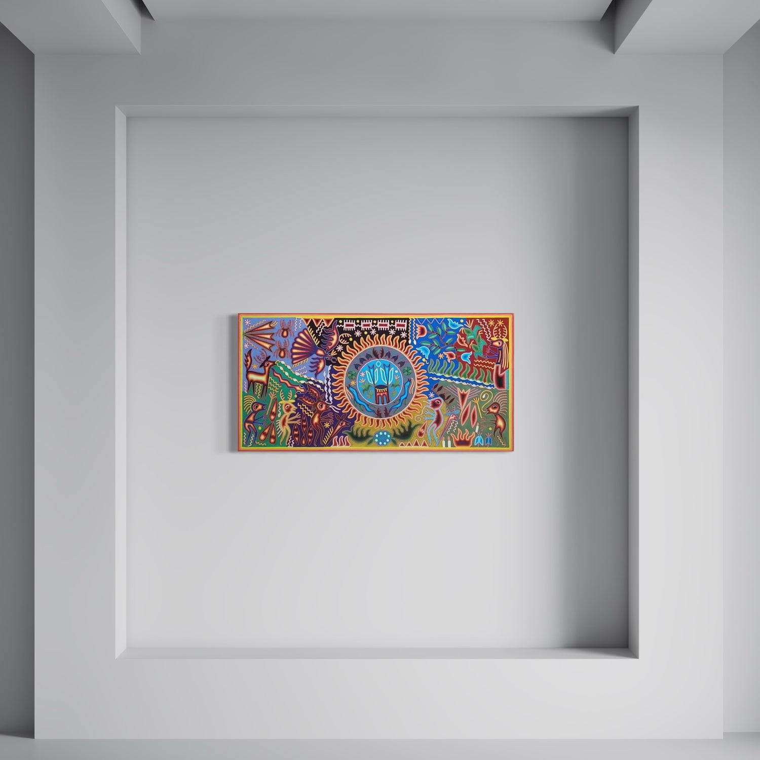 "EL FUEGO QUE LLAMA A LOS ESPIRITUS" AHCT6012068 - TATEHUARI, arte huichol
