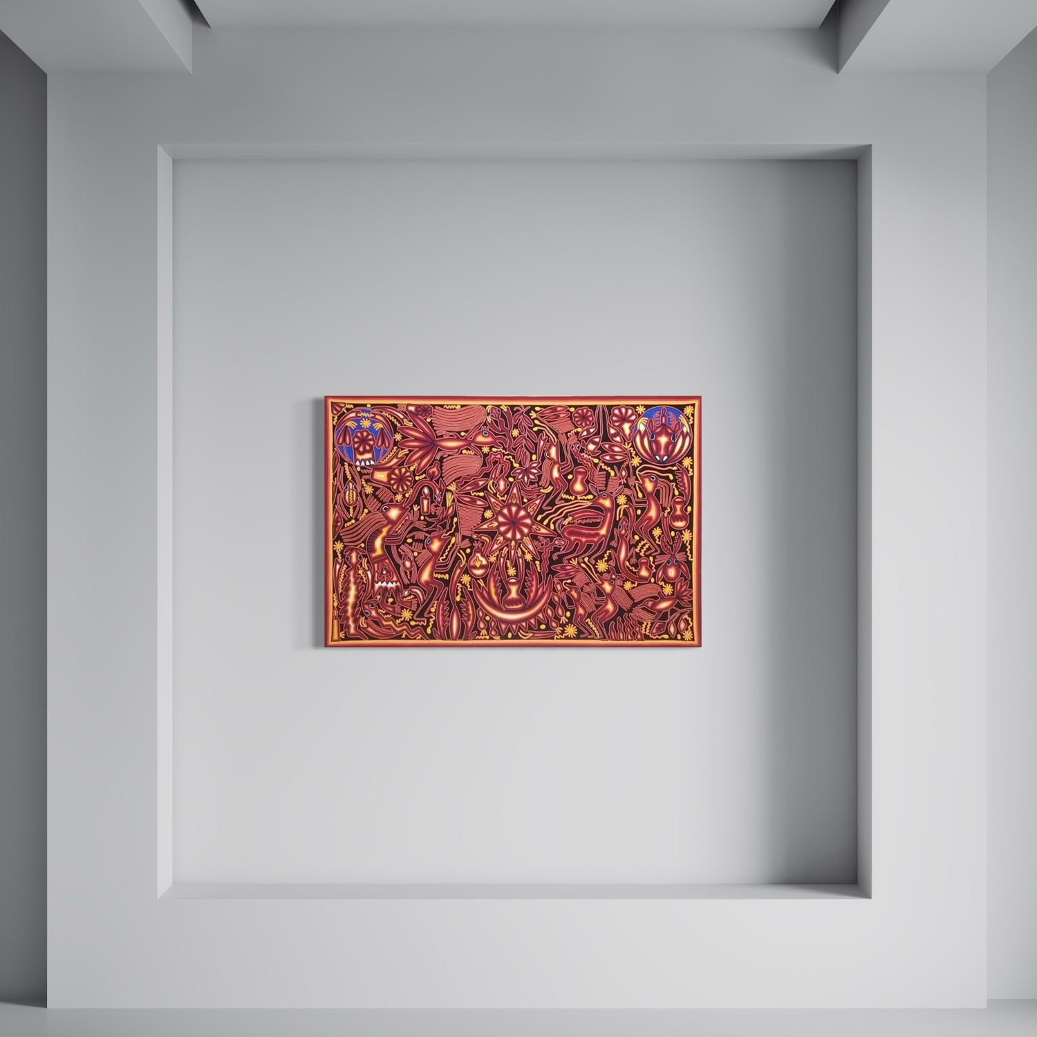 "ESTRELLA DEL PEYOTE SAGRADO" AHCT8012091 - TATEHUARI, arte huichol