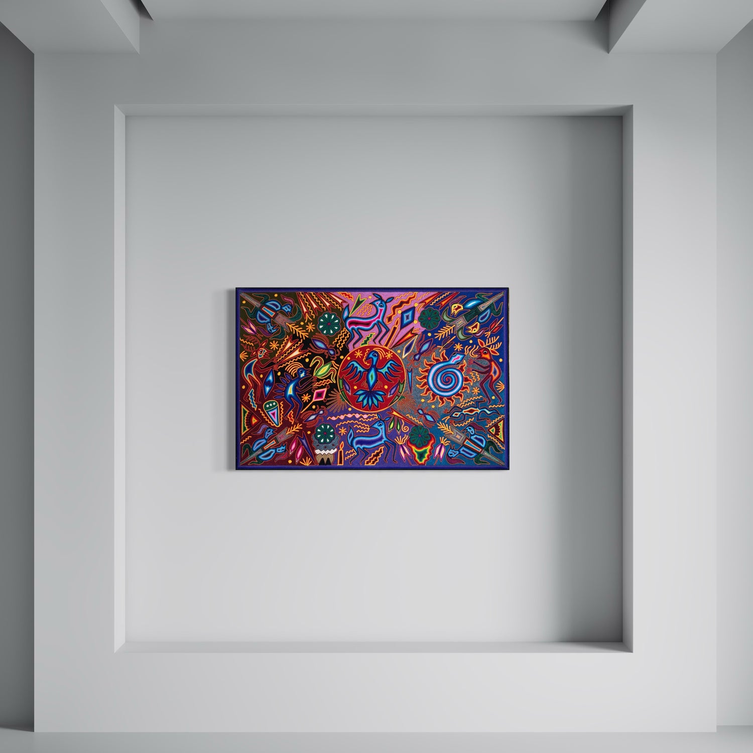 "EL OJO DEL AGUILA SAGRADA" AHCT8012094 - TATEHUARI, arte huichol