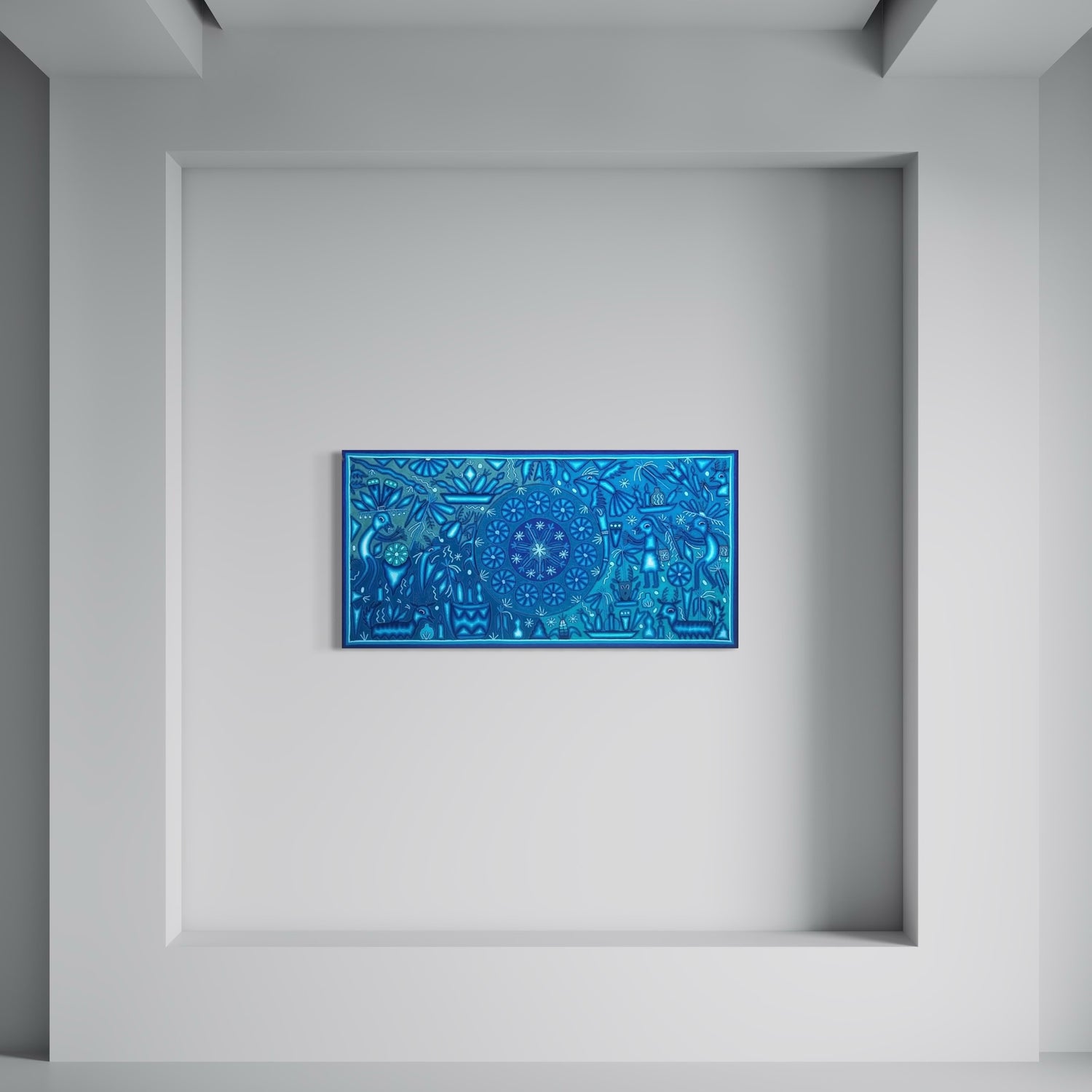 "LA ESTRELLA DE LA VISION Y EL CAMINO SAGRADO" AHCT6012065 - TATEHUARI, arte huichol