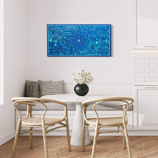 "LA ESTRELLA DE LA VISION Y EL CAMINO SAGRADO" AHCT6012065 - TATEHUARI, arte huichol