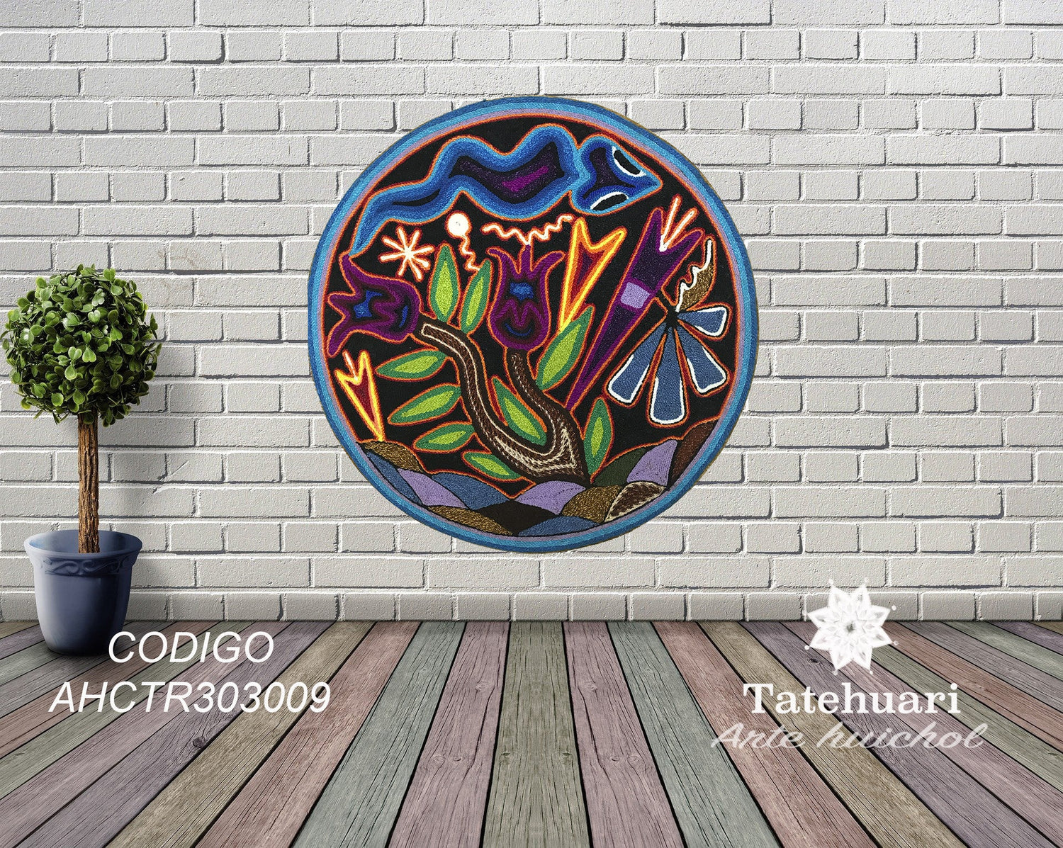 Cuadro de Estambre 303009 - TATEHUARI, arte huichol