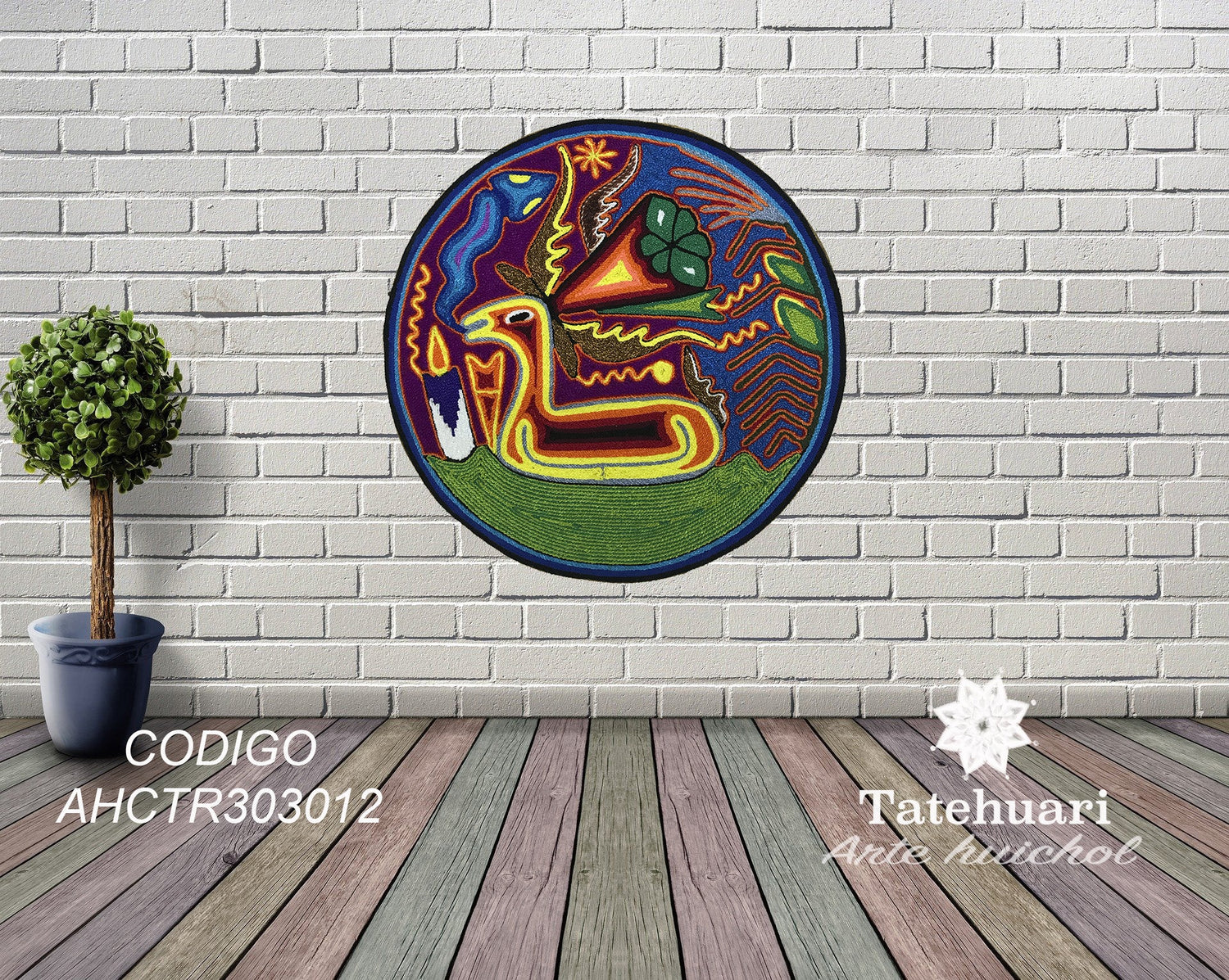 Cuadro de Estambre 303012 - TATEHUARI, arte huichol