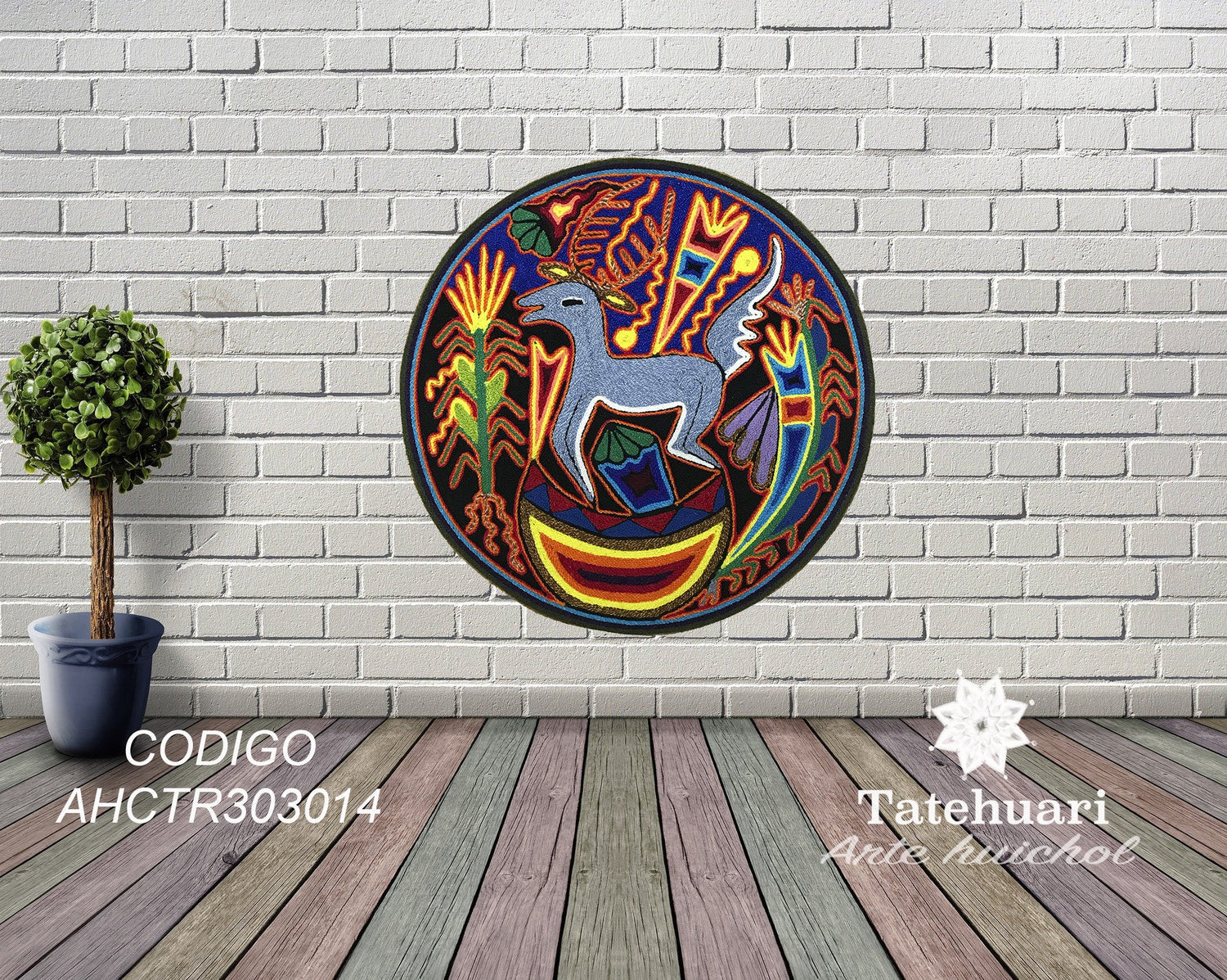 Cuadro de Estambre 303014 - TATEHUARI, arte huichol