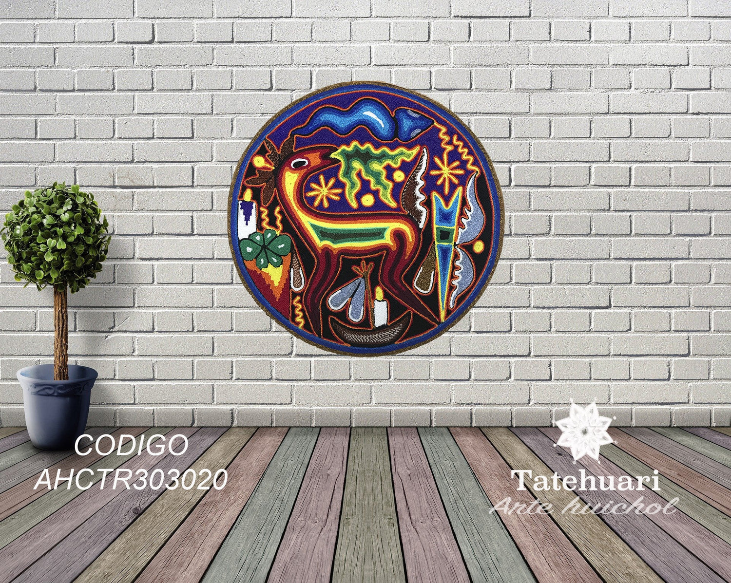 Cuadro de Estambre 303020 - TATEHUARI, arte huichol