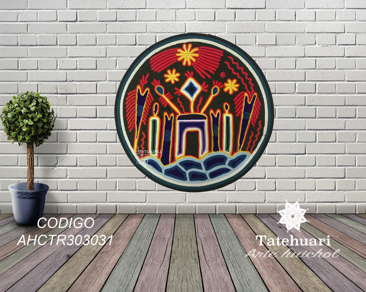 Cuadro de Estambre 303031 - TATEHUARI, arte huichol