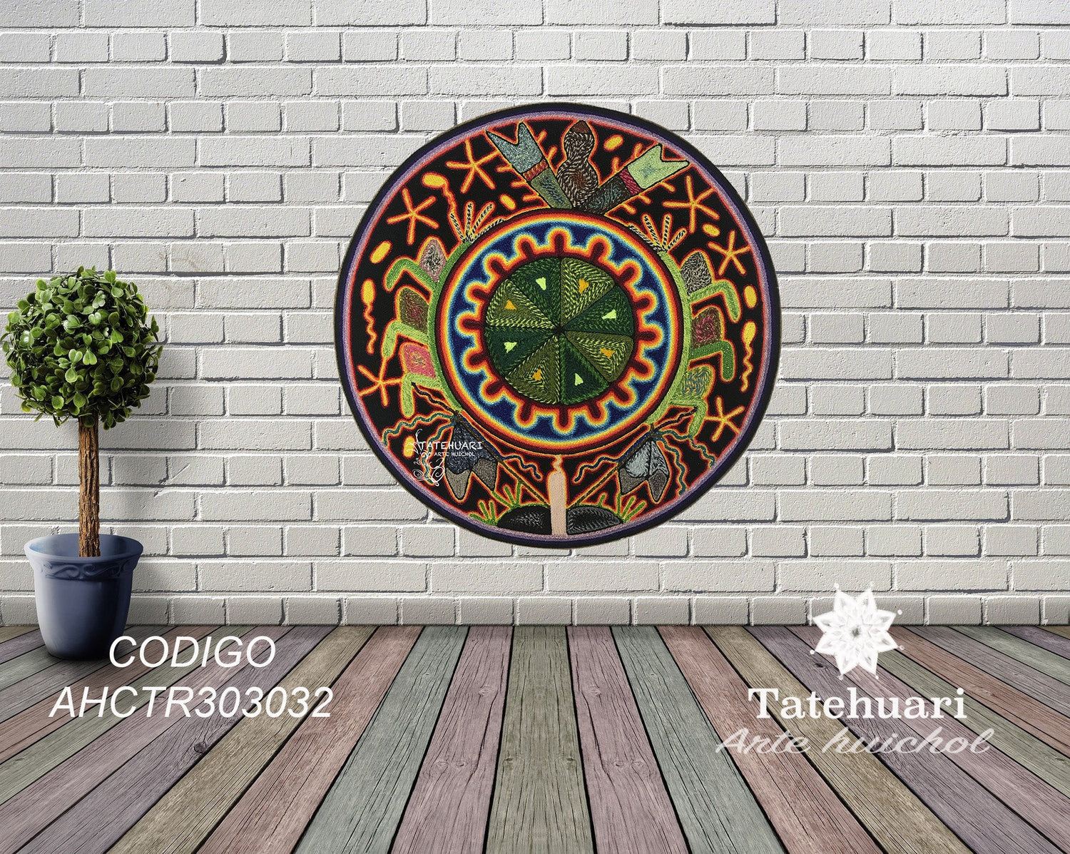 Cuadro de Estambre 303032 - TATEHUARI, arte huichol