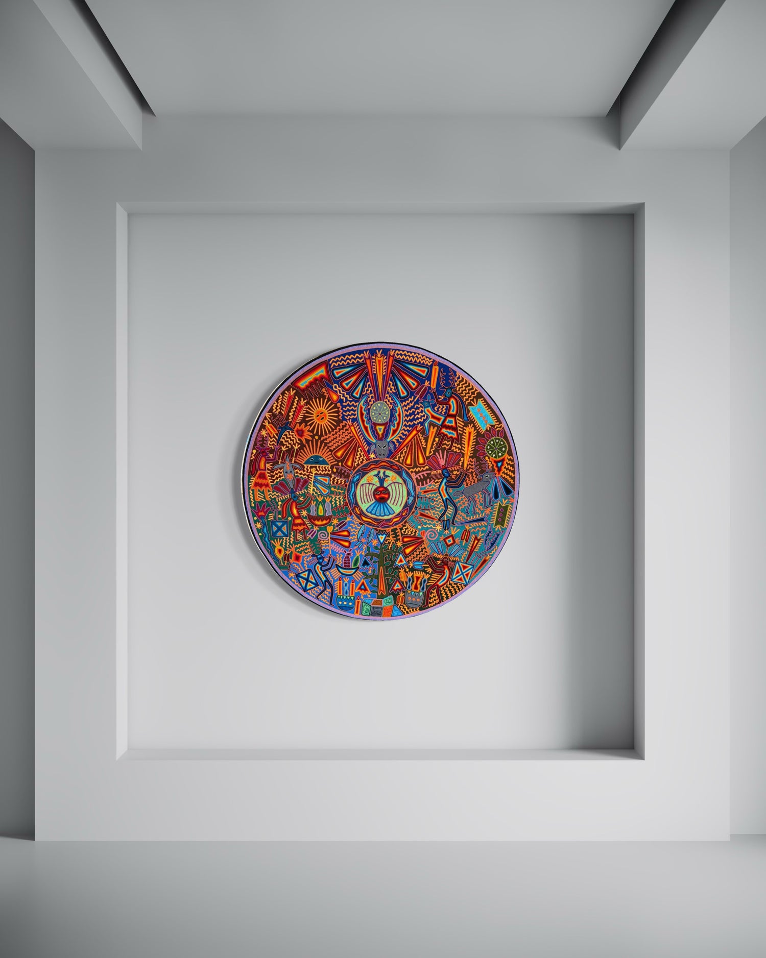 "EL SOL QUE VIGILA: VISION ANCESTRAL DEL CAMINO WIXARIKA" AHCT12012055 - TATEHUARI, arte huichol