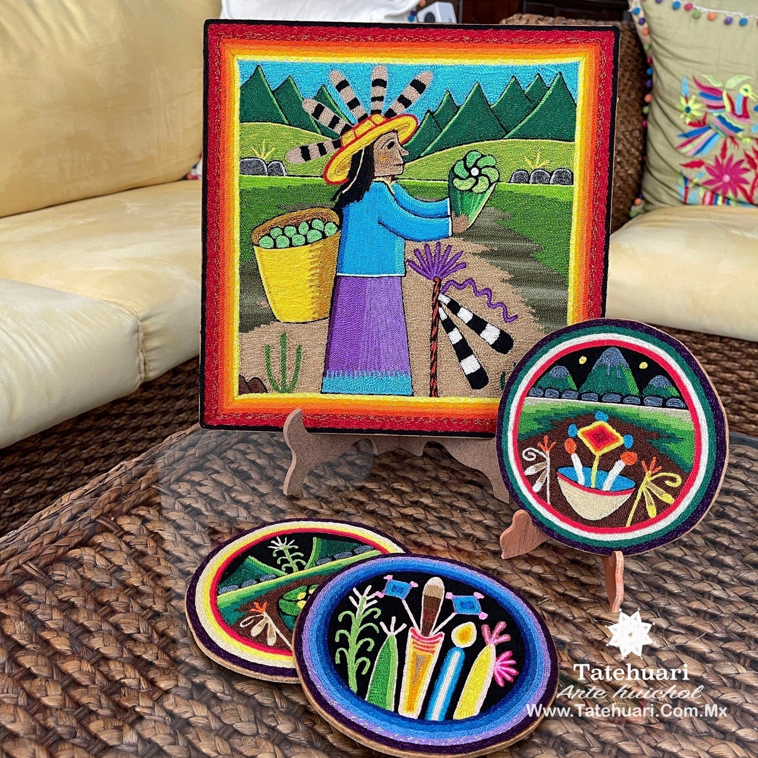 Cuadro 20 cms - TATEHUARI, arte huichol