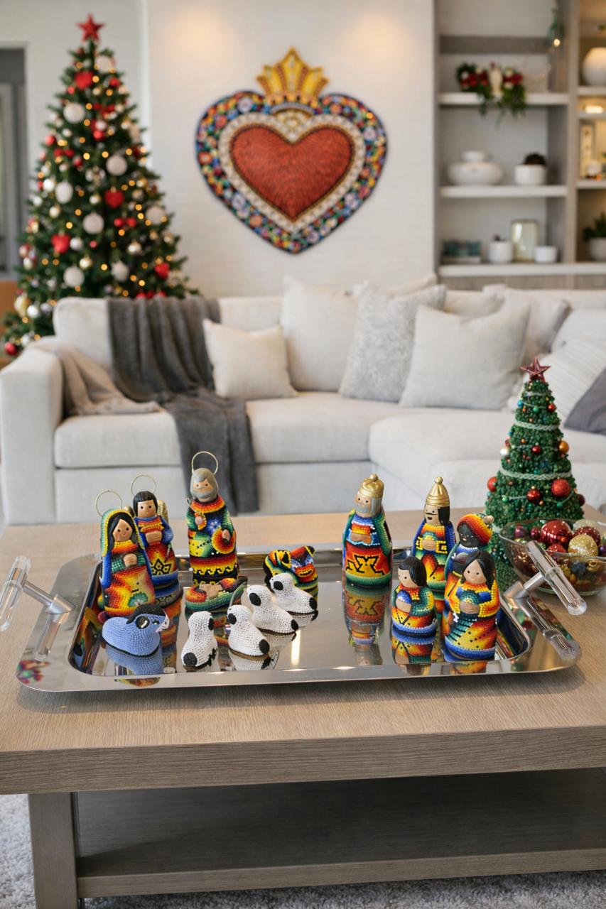 Nacimiento de Navidad Chico Colores NACCH03 - TATEHUARI, arte huichol