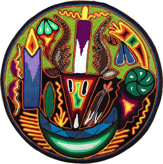 Cuadro de Estambre 303011 - TATEHUARI, arte huichol