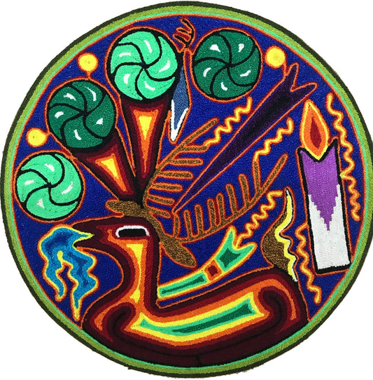 Cuadro de Estambre 303010 - TATEHUARI, arte huichol