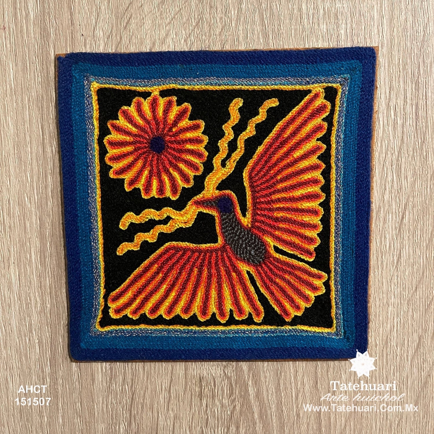 Cuadro o Tabla de Estambre 15 X 15 cms - TATEHUARI, arte huichol