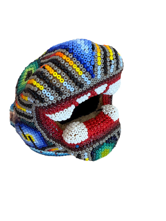 Cabeza de Jaguar Chica - CJCH01 - TATEHUARI, arte huichol