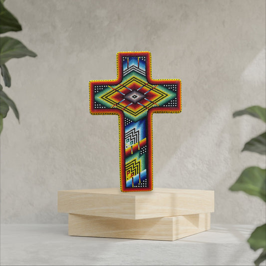 Cruz de chaquira grande CRZCHG01 - TATEHUARI, arte huichol