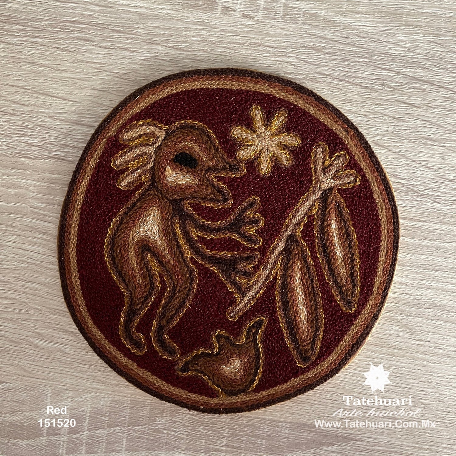 Cuadro o Tabla de Estambre 15 X 15 cms - TATEHUARI, arte huichol