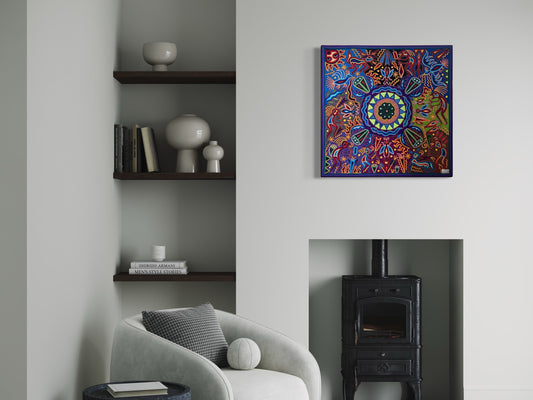 "LOS GUARDIANES DEL ESPIRITU SAGRADO" AHCT808055 - TATEHUARI, arte huichol