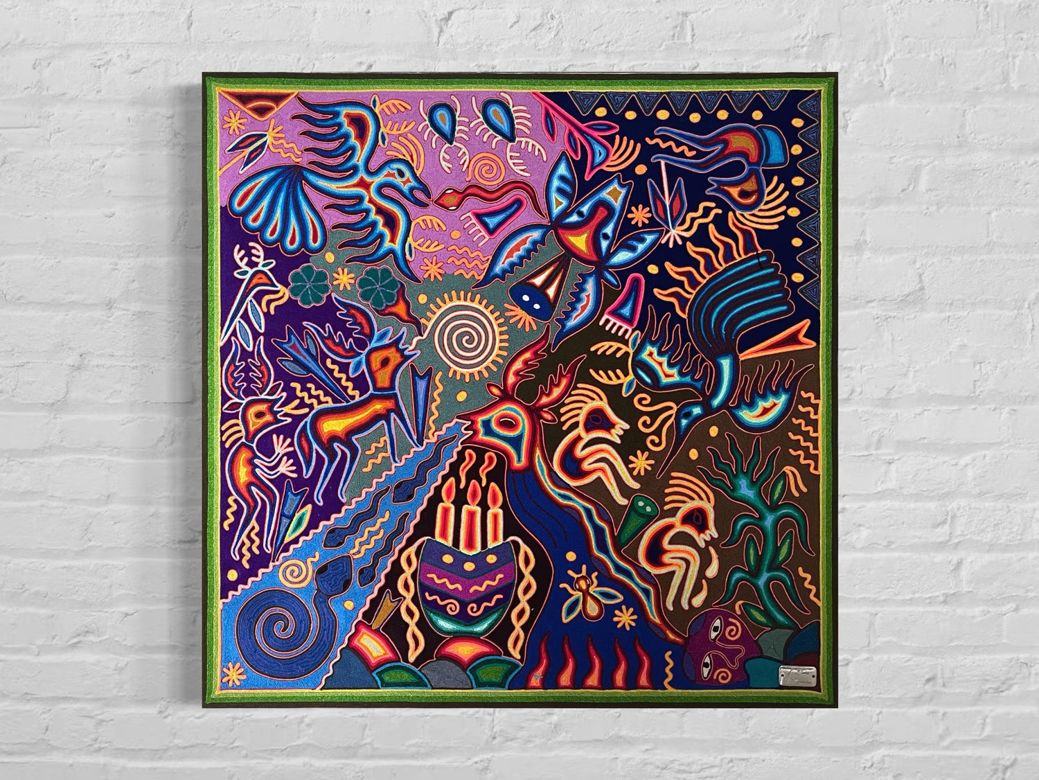 "CONVERSACION DEL CIELO Y LA TIERRA" AHCT808060 - TATEHUARI, arte huichol