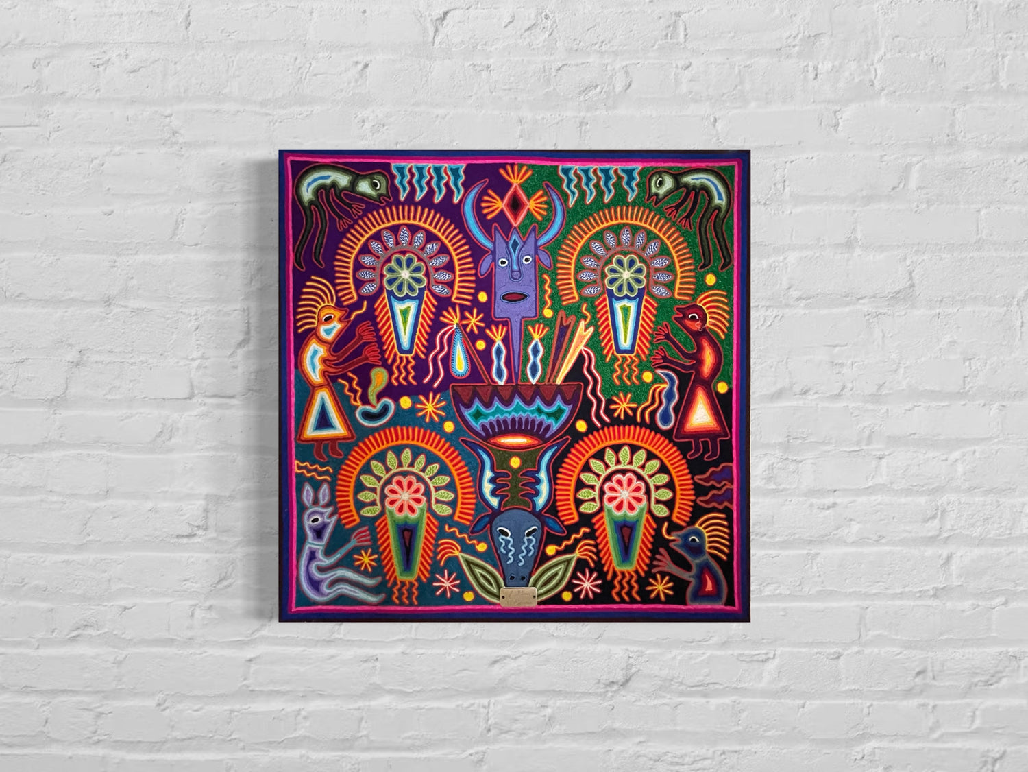 "EL GUARDIAN DEL CAMINO SAGRADO" AHCT606056 - TATEHUARI, arte huichol