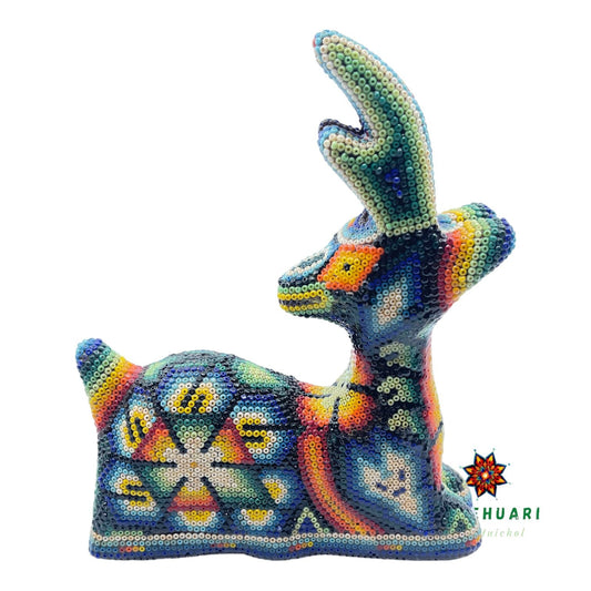 Venado de chaquira FG09 - TATEHUARI, arte huichol