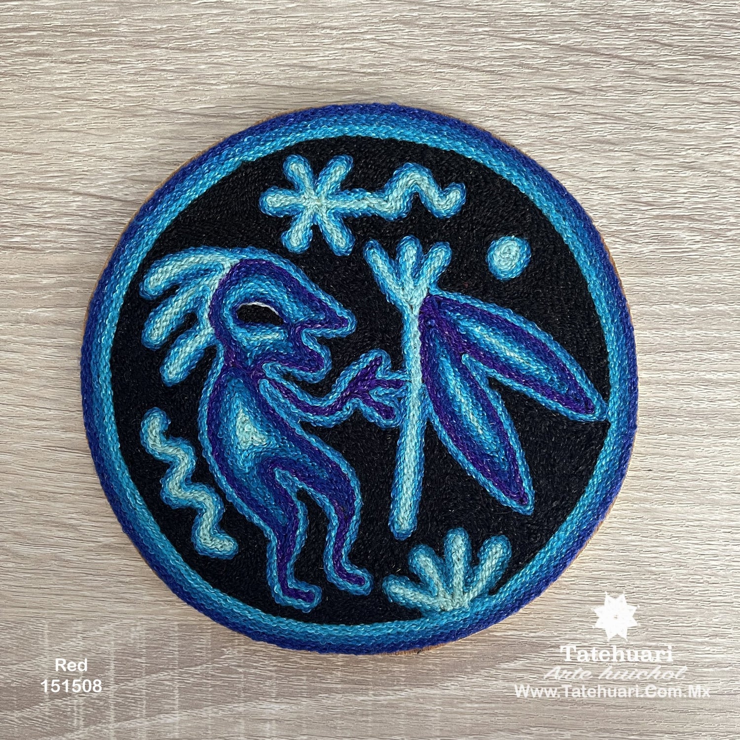 Cuadro o Tabla de Estambre 15 X 15 cms - TATEHUARI, arte huichol