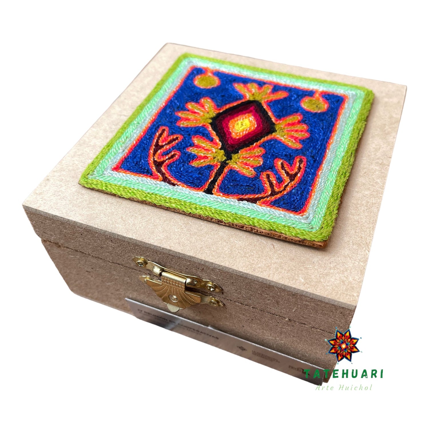 Caja Chica de Madera - Artesanía Huichol