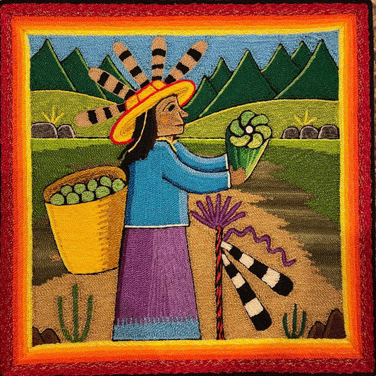 Cuadro de Estambre 303097 - TATEHUARI, arte huichol