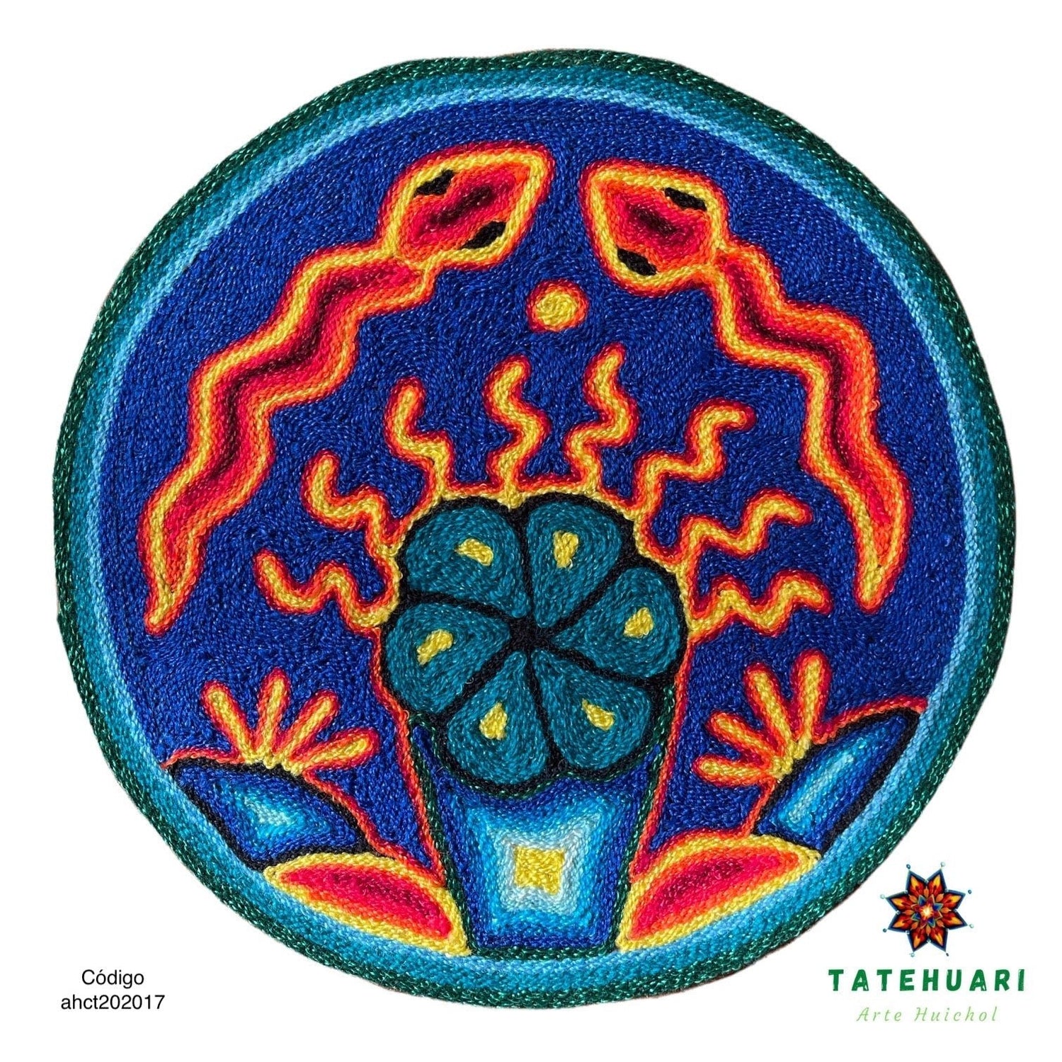 Cuadro 20 cms redondo CUADEST11 - TATEHUARI, arte huichol