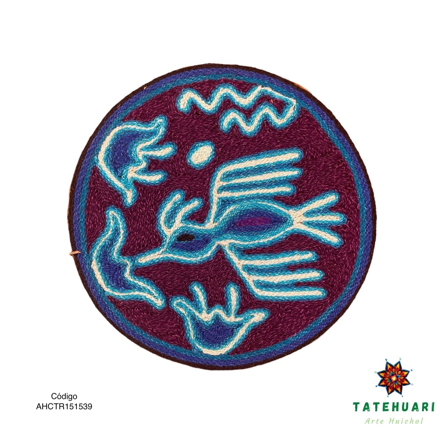 Cuadro o Tabla de Estambre 15 X 15 cms - TATEHUARI, arte huichol