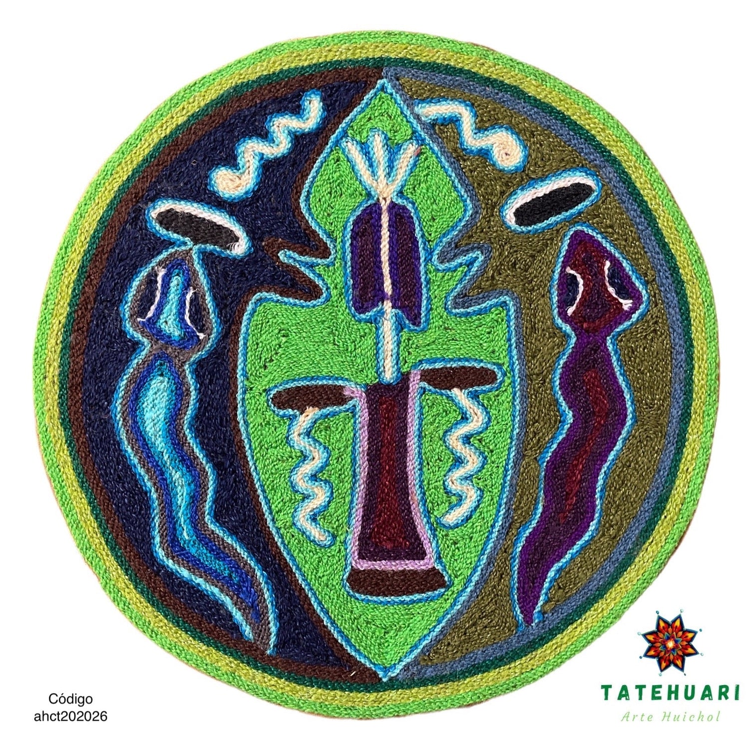 Cuadro 20 cms redondo CUADEST03 - TATEHUARI, arte huichol
