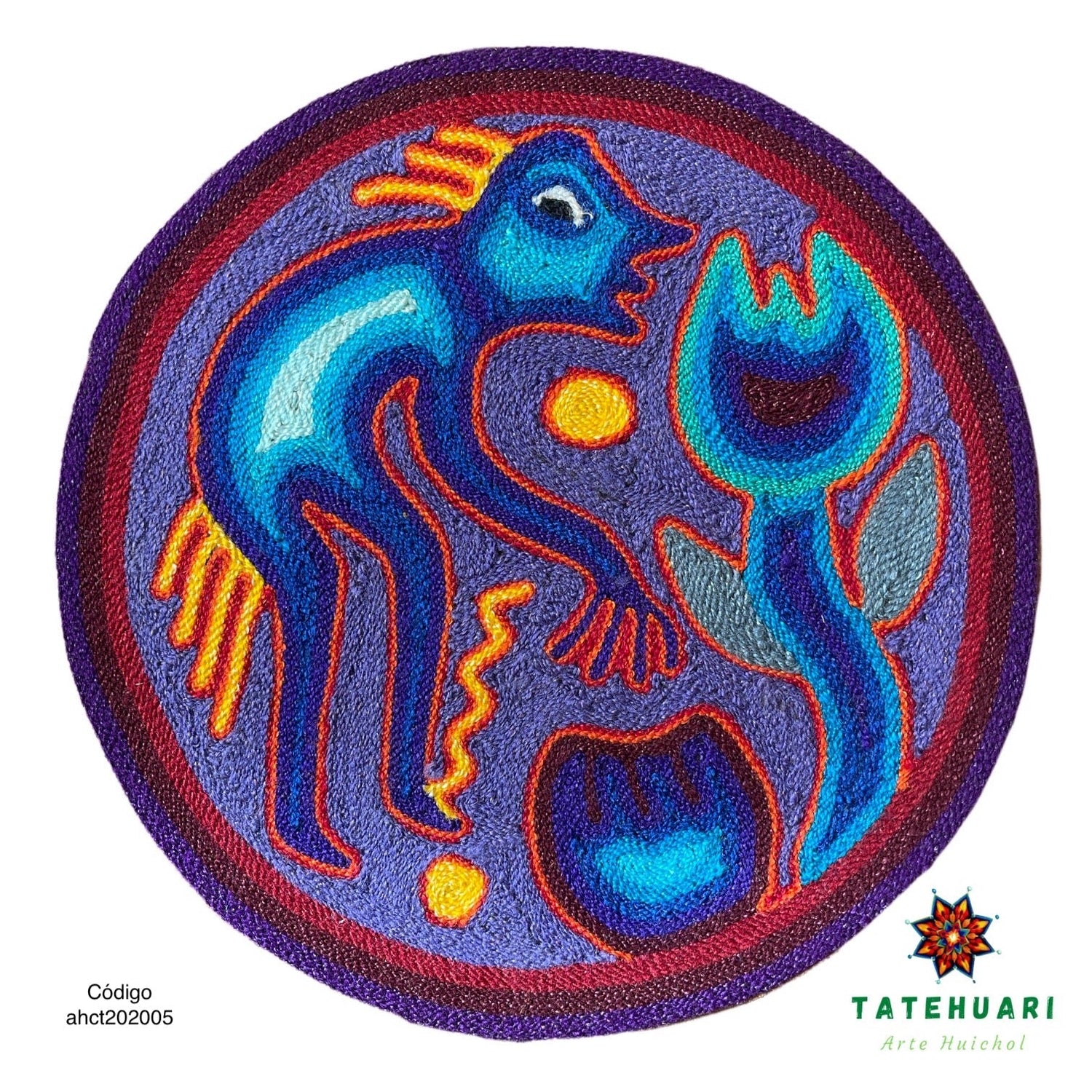 Cuadro 20 cms redondo CUADEST19 - TATEHUARI, arte huichol