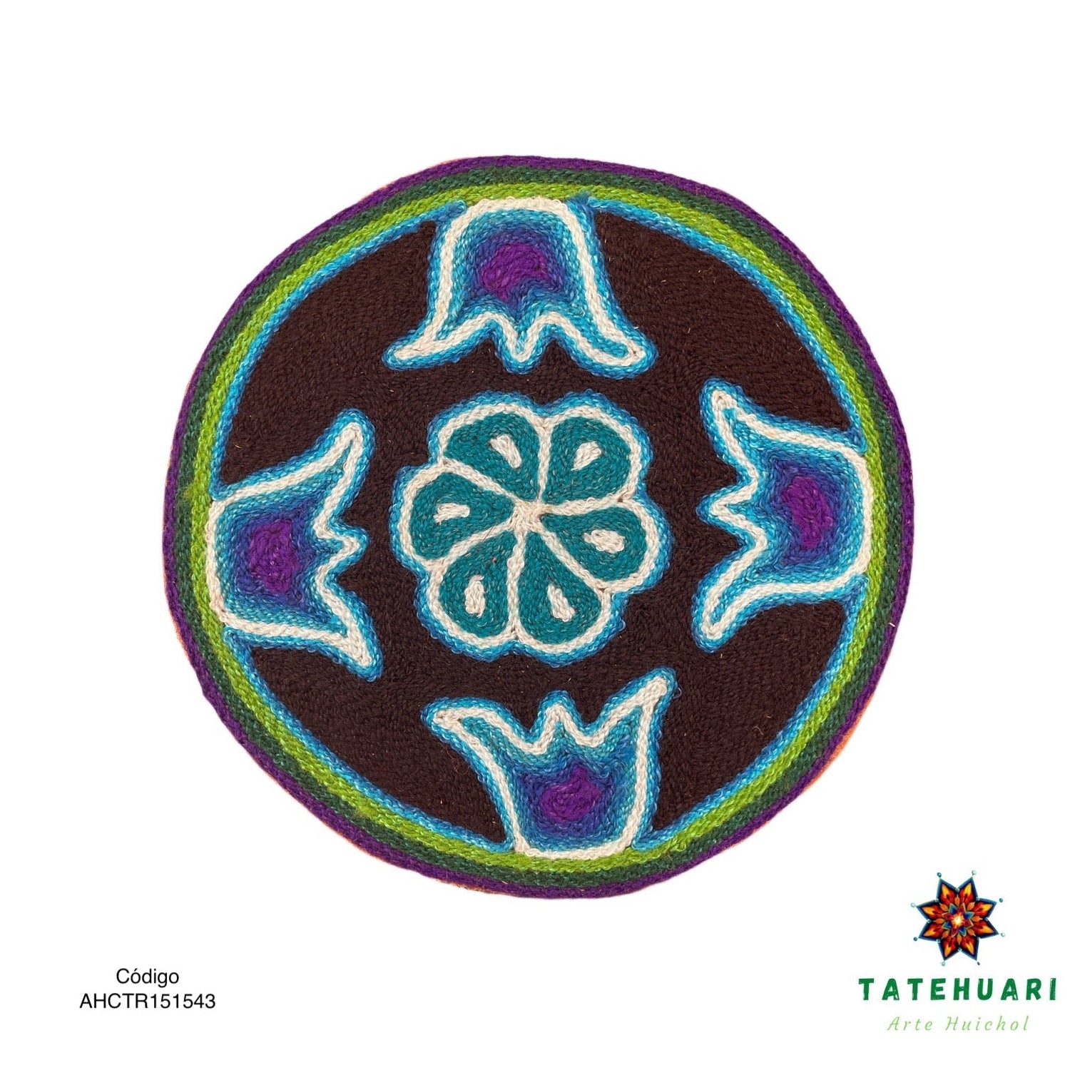 Cuadro o Tabla de Estambre 15 X 15 cms - TATEHUARI, arte huichol