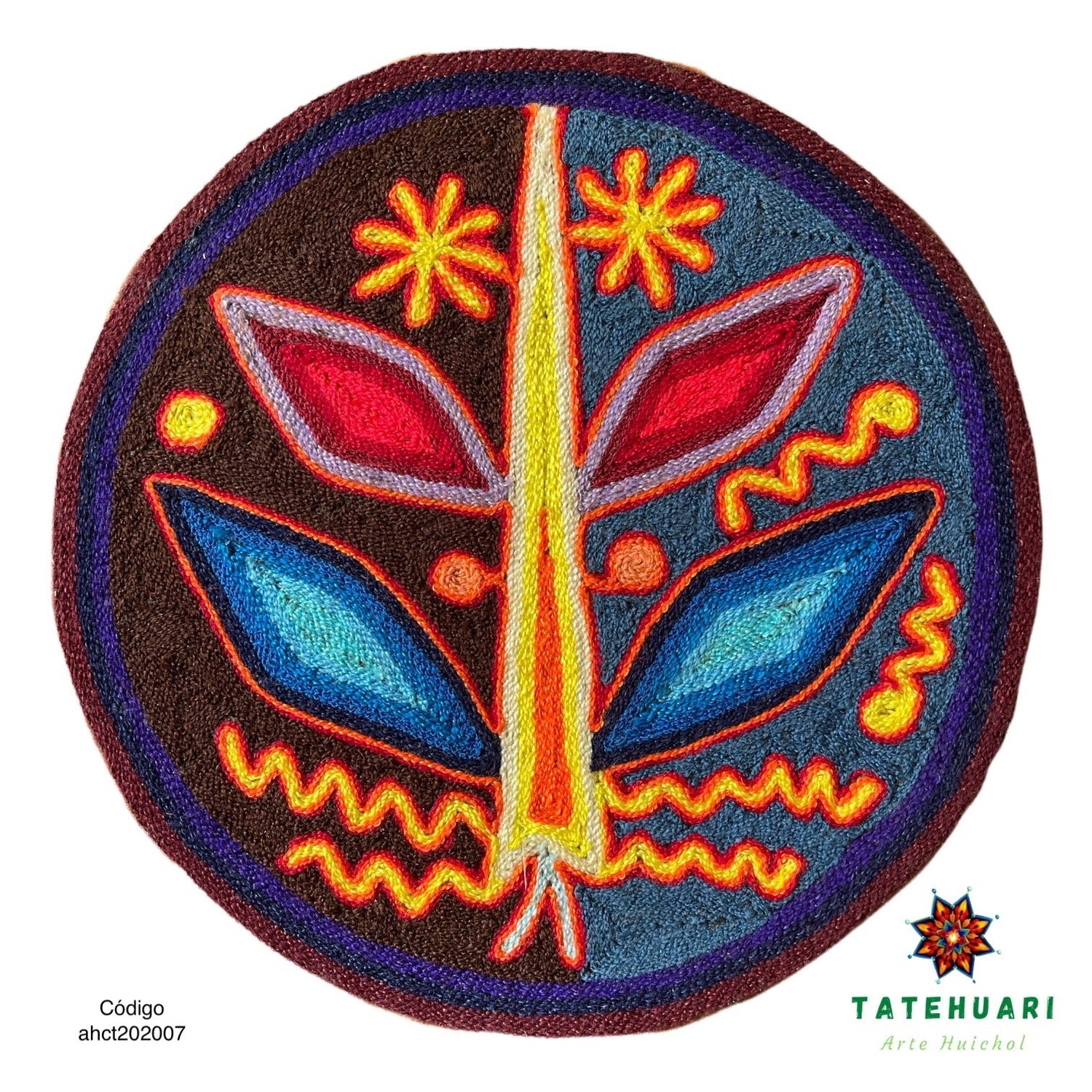 Cuadro 20 cms redondo CUADEST17 - TATEHUARI, arte huichol