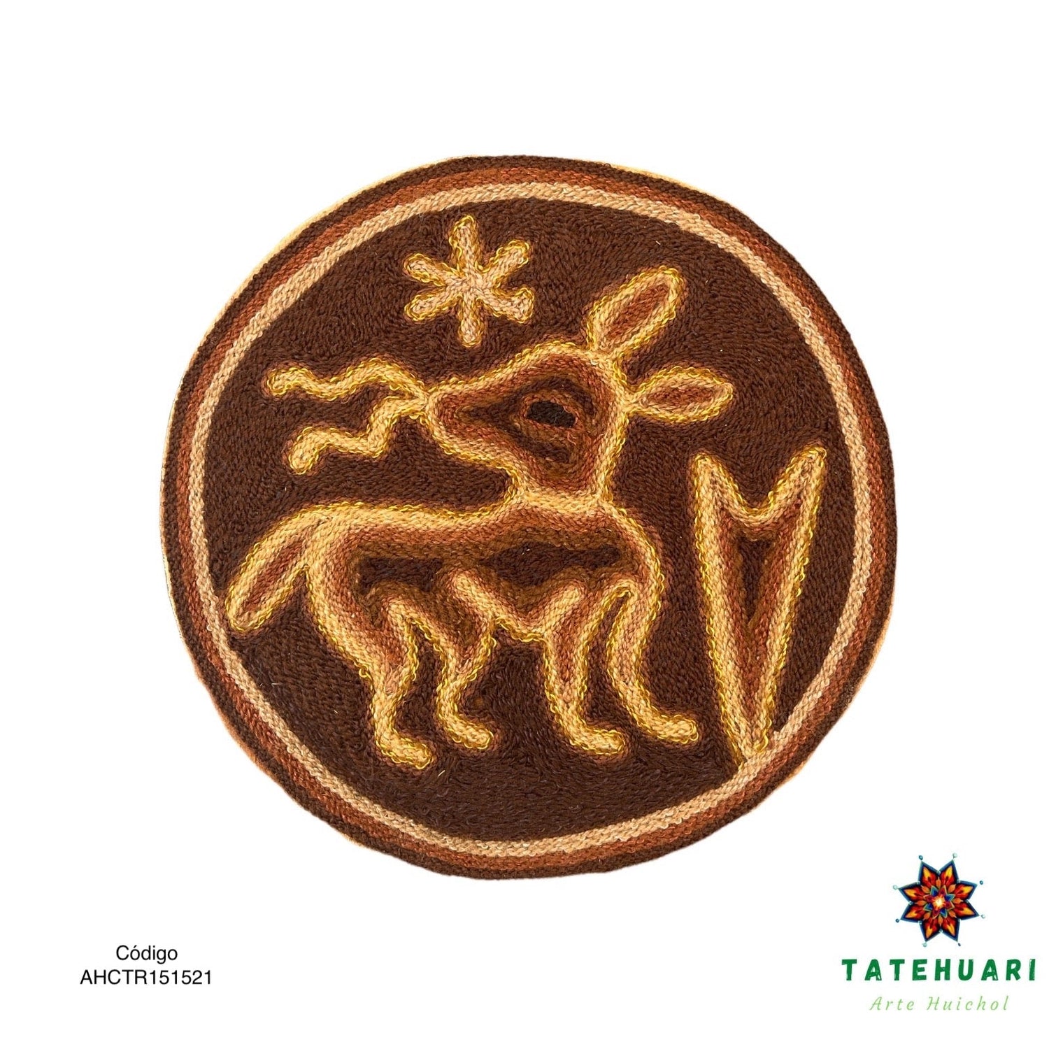 Cuadro o Tabla de Estambre 15 X 15 cms - TATEHUARI, arte huichol