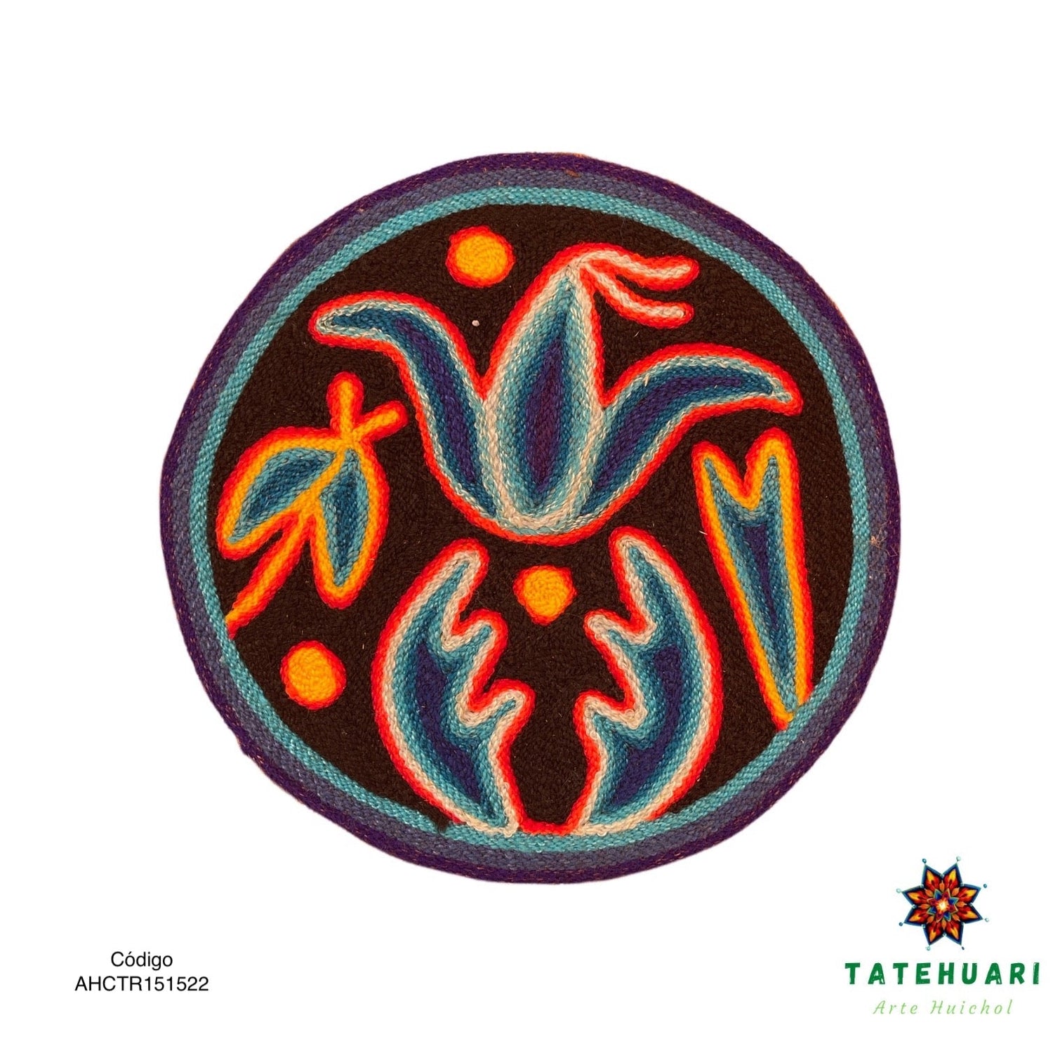 Cuadro o Tabla de Estambre 15 X 15 cms - TATEHUARI, arte huichol