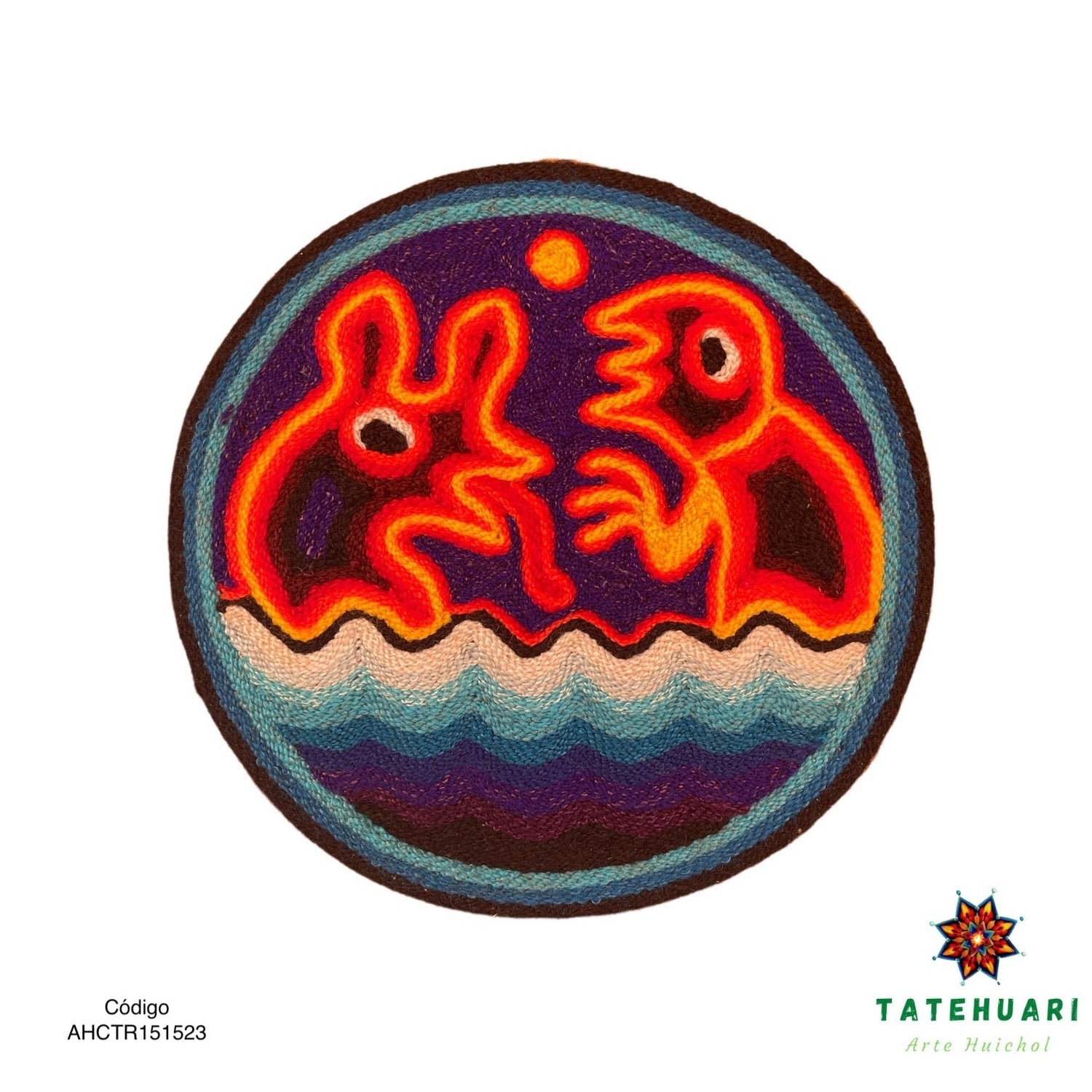 Cuadro o Tabla de Estambre 15 X 15 cms - TATEHUARI, arte huichol