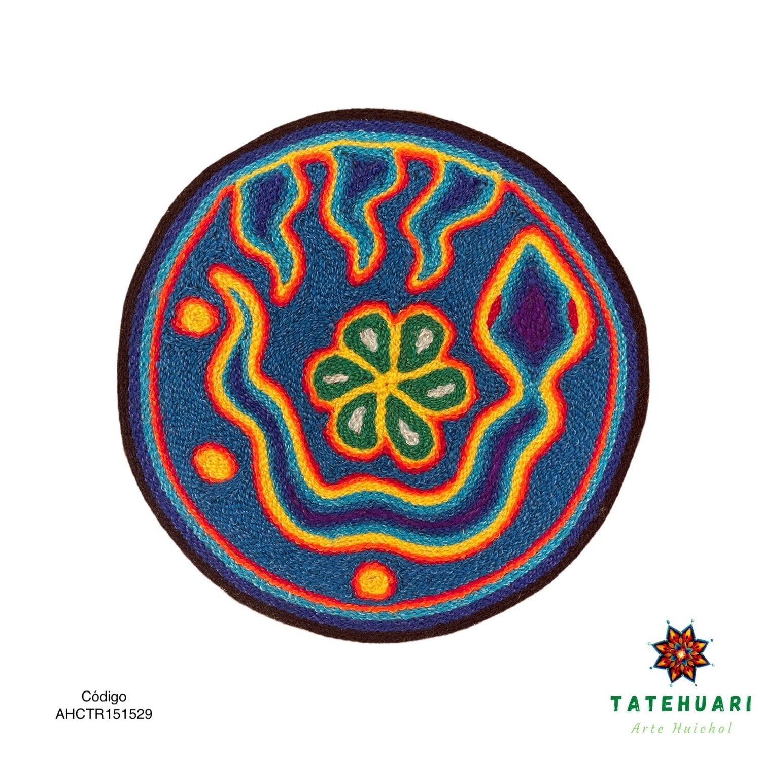 Cuadro o Tabla de Estambre 15 X 15 cms - TATEHUARI, arte huichol