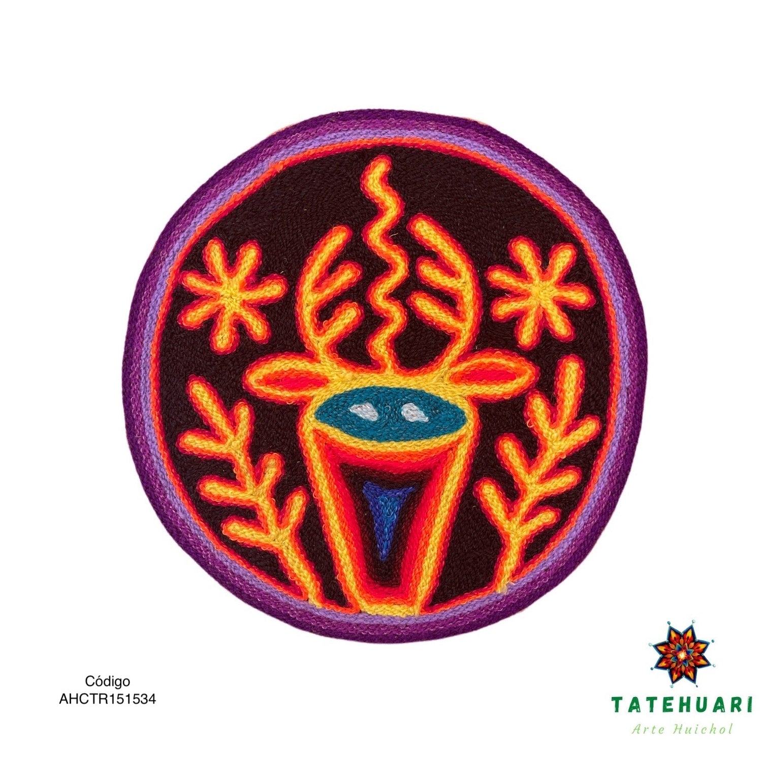 Cuadro o Tabla de Estambre 15 X 15 cms - TATEHUARI, arte huichol
