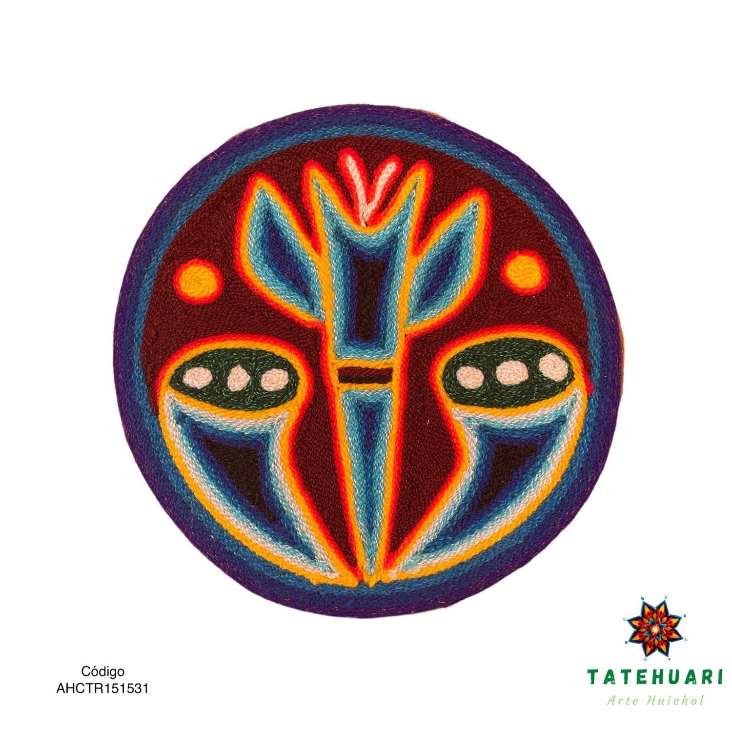 Cuadro o Tabla de Estambre 15 X 15 cms - TATEHUARI, arte huichol