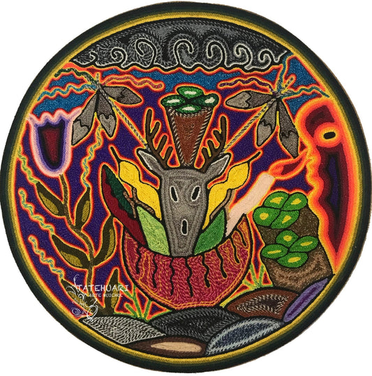 Cuadro de Estambre 303026 - TATEHUARI, arte huichol