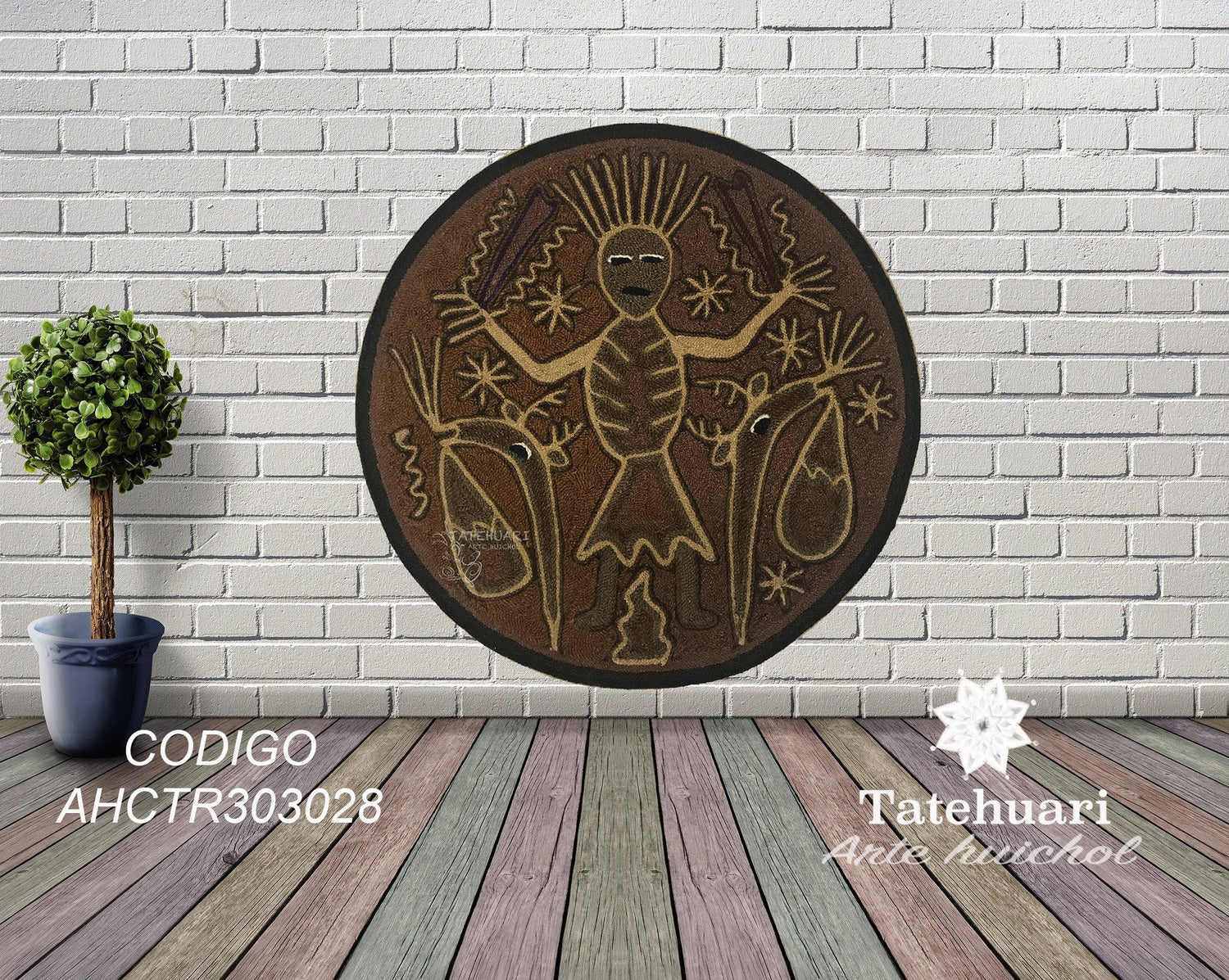 Cuadro de Estambre 303028 - TATEHUARI, arte huichol