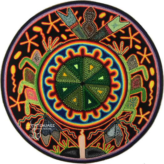 Cuadro de Estambre 303032 - TATEHUARI, arte huichol