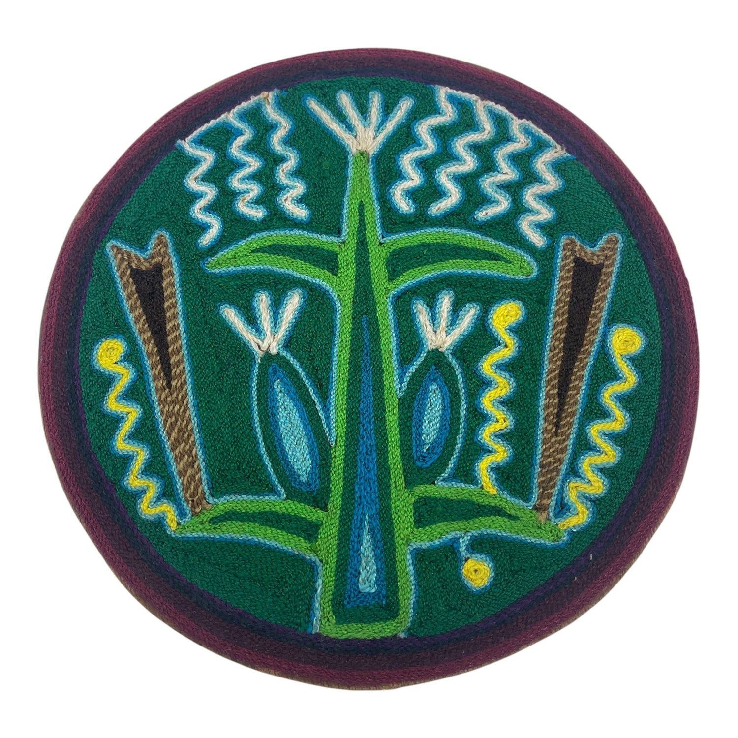 Cuadro 20 cms redondo CUADEST21 - TATEHUARI, arte huichol