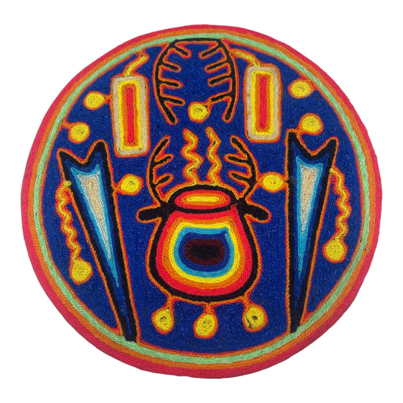 Cuadro 20 cms redondo CUADEST22 - TATEHUARI, arte huichol