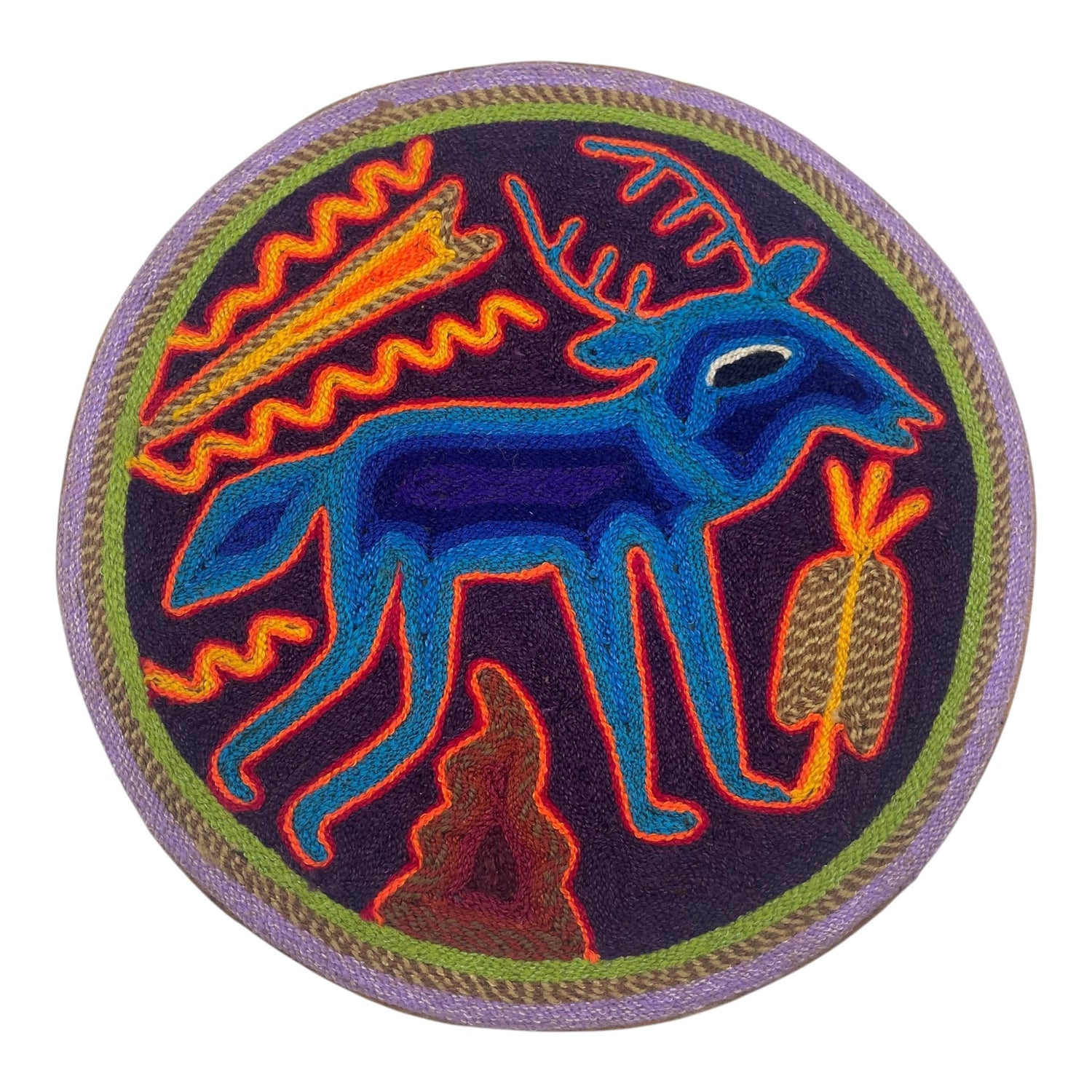 Cuadro 20 cms redondo CUADEST23 - TATEHUARI, arte huichol