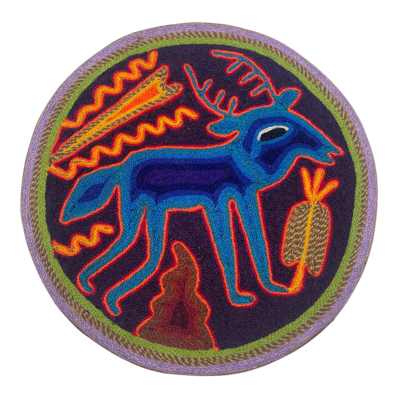 Cuadro 20 cms redondo CUADEST23 - TATEHUARI, arte huichol