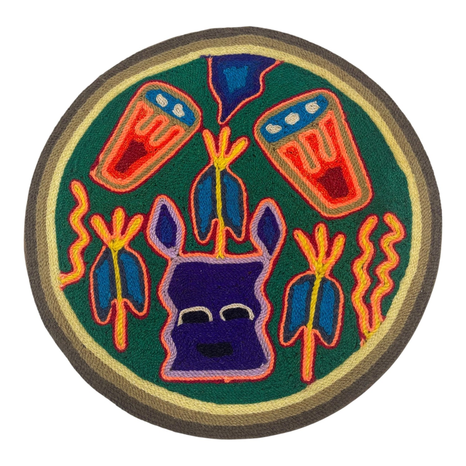 Cuadro 20 cms redondo CUADEST24 - TATEHUARI, arte huichol